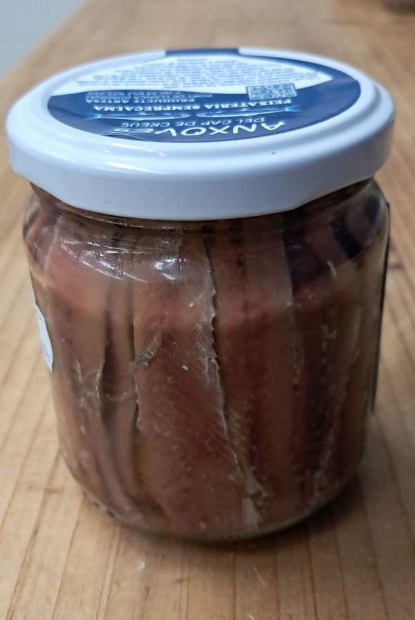 Anchoas en aceite. Frasco de 30 filetes calibre medio. 270gr.