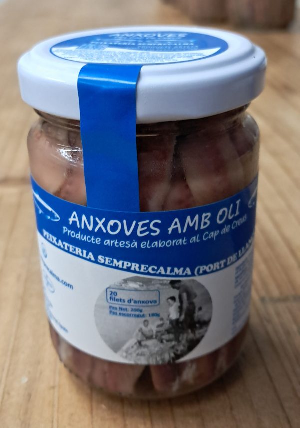 Anxova en oli. Envàs de 20 filets.